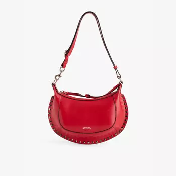 Сумка через плечо из кожи с отделкой в виде лунных заклепок Oskan Isabel Marant, красный