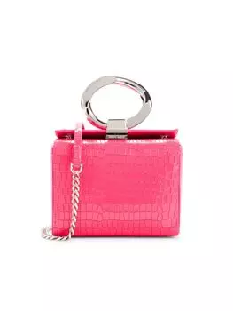 Сумка через плечо из кожи с тиснением под крокодила Rebecca Minkoff, цвет Neon Pink