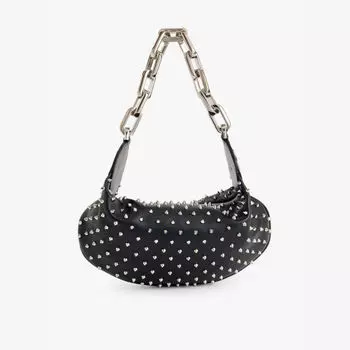 Сумка через плечо из кожи с заклепками Le chain 54 Christian Louboutin, черный