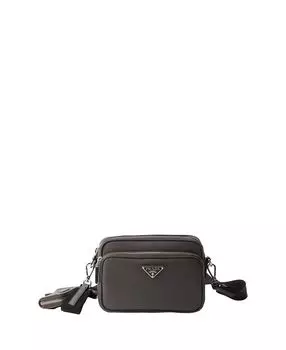 Сумка через плечо из кожи Saffiano Prada, серый