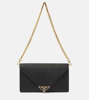 Сумка через плечо из кожи Saffiano Prada, черный
