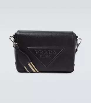 Сумка через плечо из кожи Saffiano Prada, черный