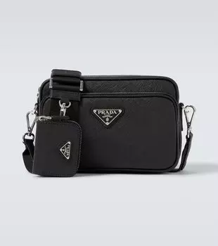 Сумка через плечо из кожи Saffiano Prada, черный