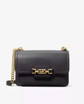 Сумка через плечо из кожи вереска с двойными ручками-цепочками Michael Michael Kors, черный