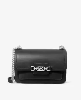 Сумка через плечо из кожи вереска с двойными ручками-цепочками Michael Michael Kors, черный