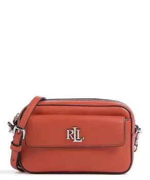 Сумка через плечо из мелкозернистой яловой кожи. Lauren Ralph Lauren, оранжевый