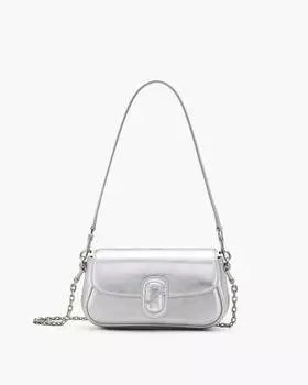 Сумка через плечо из металлизированной кожи Clover Marc Jacobs, серебряный