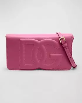 Сумка через плечо из микрокожи с логотипом DG Dolce&Gabbana, цвет Glicine