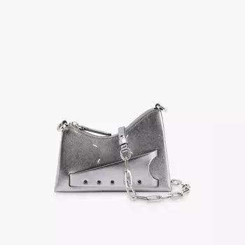 Сумка через плечо из микрокожи Snatched Hobo Maison Margiela, серый