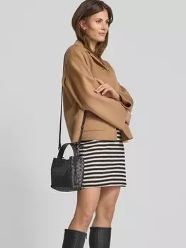 Сумка через плечо из натуральной коровьей кожи с плетеной структурой Marc O'Polo, черный