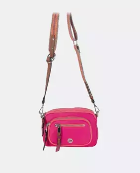 Сумка через плечо из нейлона цвета фуксии в сочетании с деталями из кожи и цвета фуксии Volum, розовый