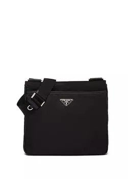 Сумка через плечо из нейлона и сафьяновой кожи Prada