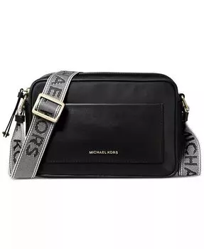 Сумка через плечо из нейлона с логотипом и лямкой-ремешком Michael Kors, черный
