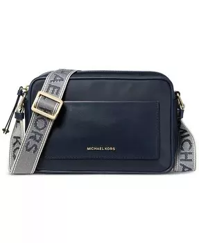 Сумка через плечо из нейлона с логотипом и лямкой-ремешком Michael Kors, синий