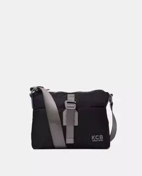 Сумка через плечо из нейлона среднего размера с передним карманом Kcb, черный
