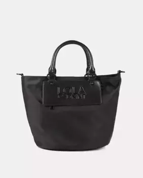 Сумка через плечо из нейлона в сочетании с ручкой под кожу Lola Casademunt, черный