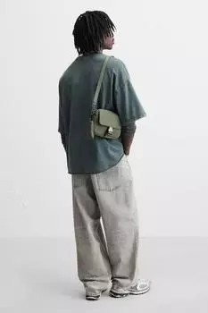 Сумка через плечо из нейлона ZARA, хаки зеленый