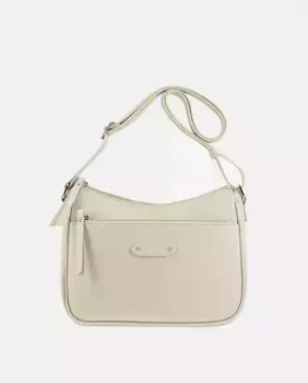 Сумка через плечо из парусины и кожи с застежкой-молнией El Potro, бежевый