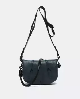 Сумка через плечо из переработанных материалов синего цвета Abbacino