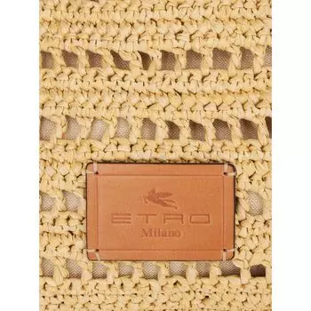 Сумка через плечо из перфорированной рафии Etro, бежевый