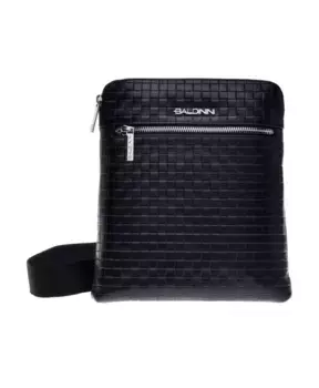 Сумка через плечо из плетеной кожи с принтом Baldinini, черный