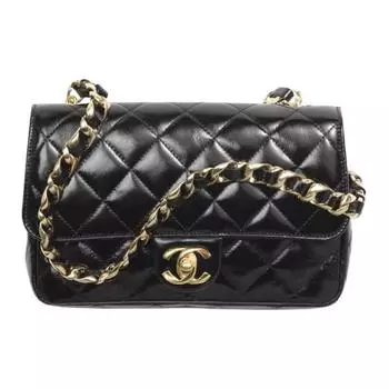 Сумка через плечо из яркой овчины, мини-сумка через плечо, женская, темно-серая CHANEL