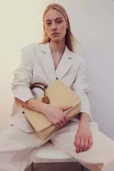 Сумка через плечо из рафии H&M, бежевый