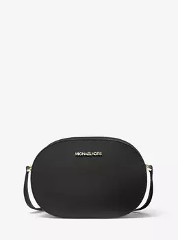 Сумка через плечо из сафьяновой кожи Jet Set Travel среднего размера Michael Kors, черный