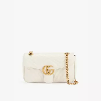 Сумка через плечо из стеганой кожи Marmont Gucci, белый