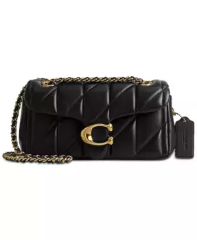 Сумка через плечо из стеганой кожи Tabby 20 с цепочкой COACH, черный