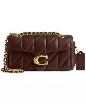 Сумка через плечо из стеганой кожи Tabby 20 с цепочкой COACH, коричневый