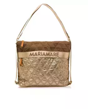 Сумка через плечо из стеганой ткани с эффектом металлик Mariamare, коричневый