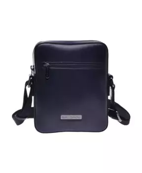 Сумка через плечо из темной стеганой кожи с монограммой Baldinini, синий