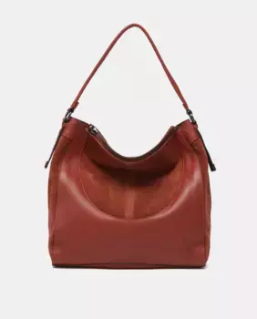 Сумка через плечо из терракотовой кожи и замши Abbacino, оранжевый