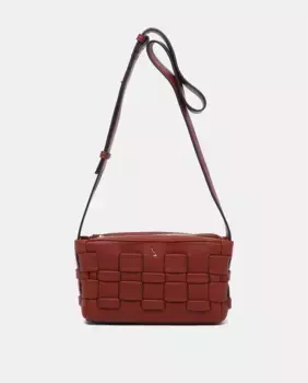 Сумка через плечо из терракотовой плетеной ткани из переработанных материалов Abbacino, оранжевый