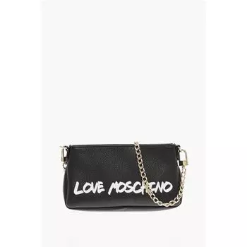 Сумка через плечо из текстурированной кожи LOVE с принтом граффити Moschino, Black