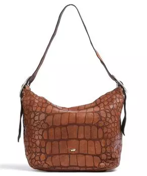 Сумка через плечо из тисненой яловой кожи Campomaggi, коричневый