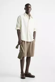 Сумка через плечо из ткани ZARA, хаки зеленый