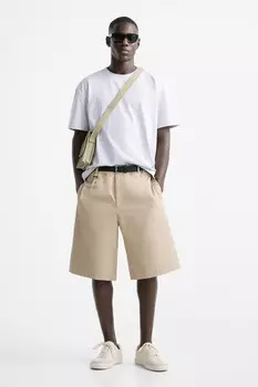 Сумка через плечо из ткани ZARA, песочно-коричневый