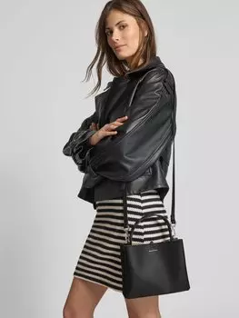 Сумка через плечо из тонкой коровьей кожи с этикеткой-принтом Marc O'Polo, черный