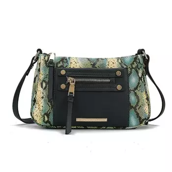 Сумка через плечо из веганской кожи Essie Snake из коллекции MKF от Mia K MKF Collection, цвет Dark Green