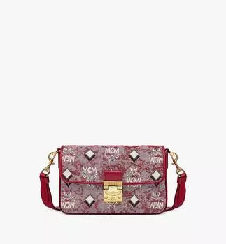 Сумка через плечо из винтажного жаккардового узора с монограммой MCM, красный