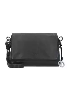 Сумка через плечо из воловьей кожи с подвеской для ключей для женщин L.CREDI, черный
