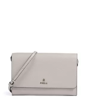 Сумка через плечо из зерненой кожи Furla, серый