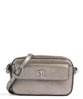Сумка через плечо из зерненой яловой кожи Lauren Ralph Lauren, серебряный