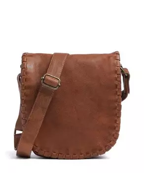 Сумка через плечо из зернистой яловой кожи с вышивкой портных Depeche, коричневый