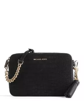 Сумка через плечо Jet Set из тисненой яловой кожи Michael Kors, черный