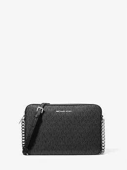 Сумка через плечо Jet set с большим логотипом Michael Kors, черный