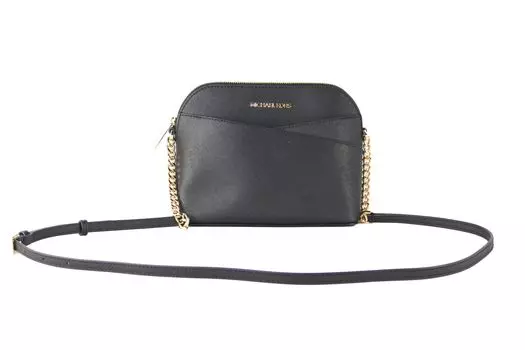 Сумка через плечо Jet Set Travel Medium Leather X Cross Dome (черный однотонный/золотой) Michael Kors