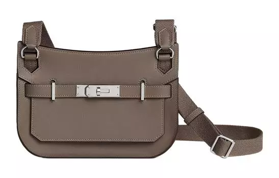 Сумка через плечо Jypsiere Swift из телячьей кожи, мини-сумка через плечо, женская, слон, серая HERMES